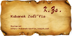 Kubanek Zsófia névjegykártya