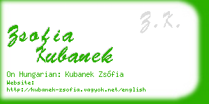 zsofia kubanek business card